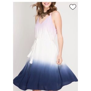 She + Sky ombré dip dye dress